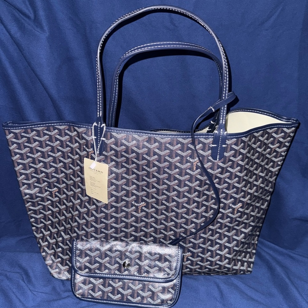 Go yard Navy Large Tote Bag with Small Wallet - TAKING OFFERS